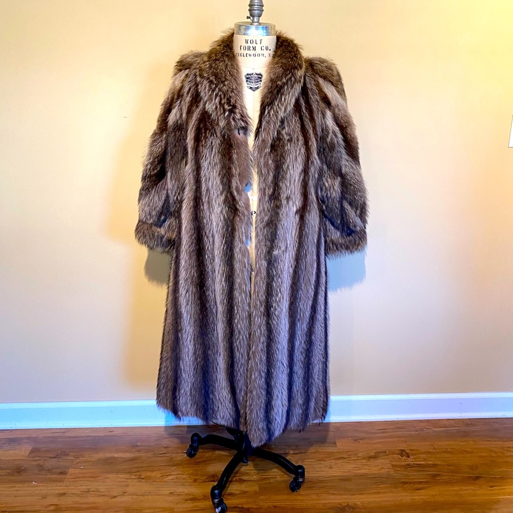 Vintage Real Raccoon Heavy long coat 🔥🔥🔥